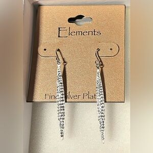 Elements Blingy sparkly Silver Plated dangly Earrings
